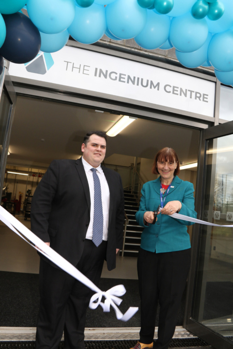 Darlington Borough Council leader Jonathan Dulston and College principal and chief executive Kate Roe open the Ingenium Centre