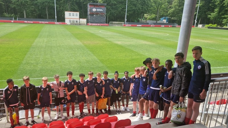 Yorkshire Amateur Juniors FC U14 Barca pictured at PSV Eindhoven’s training ground