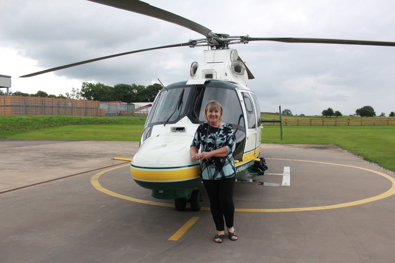 Lynn with the helicopter 