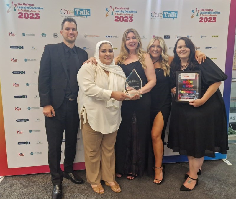 L-R – Jamie Hilliard Team Leader, Sameerah Arshad Locality Manager, Sally Jobling Divisional Director, Kathie Paltridge Business Development Manager, and Laura Reece Regional Director