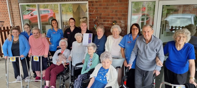 Staff and residents at Moorgate croft celebrating the success 