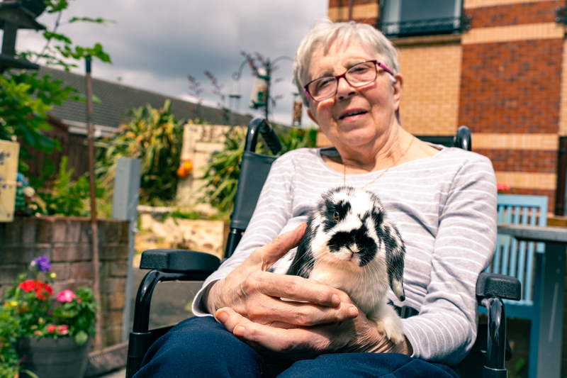 Appleby resident Eileen Scott with Oreo the bunny
