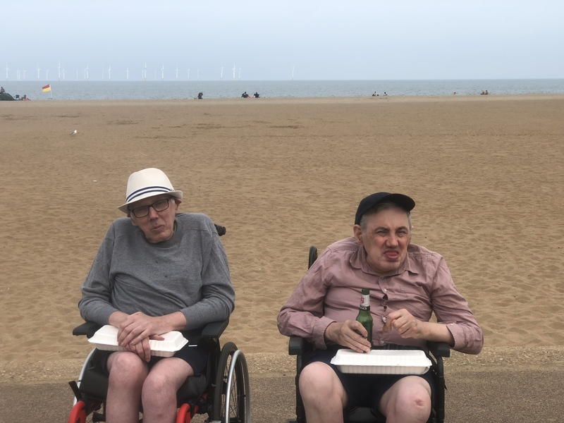 Malcolm and Ian enjoy the beach 