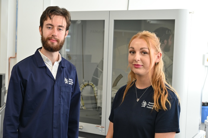Millman scholars Billy Quartermain and Lauren Skidmore pictured during their paid summer work placement at the Materials Processing Institute