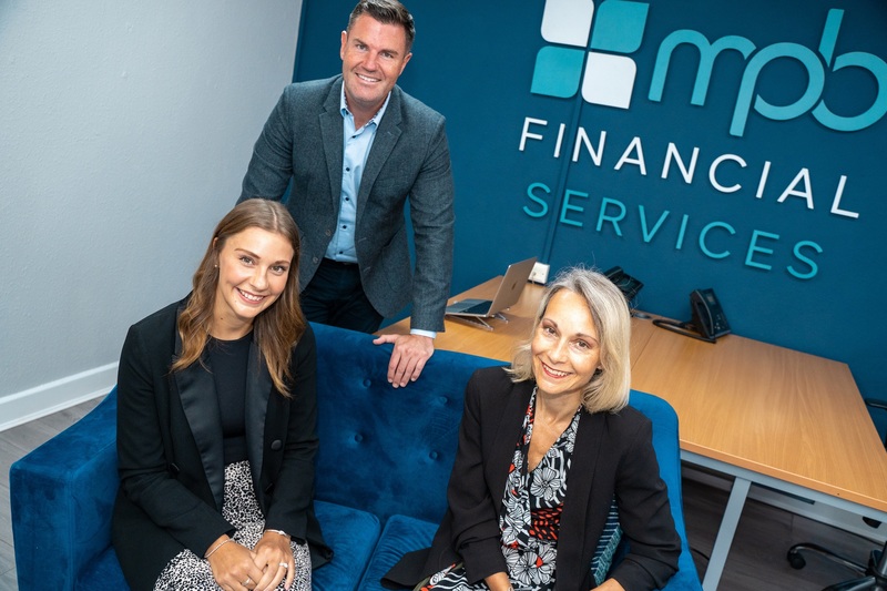 Ben Quaintrell with financial advisors Olivia Wells (left) and Emma Morley