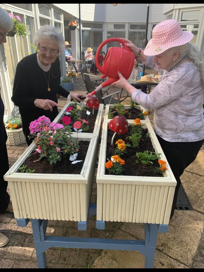Gardening club residents enjoy tending to the plants 