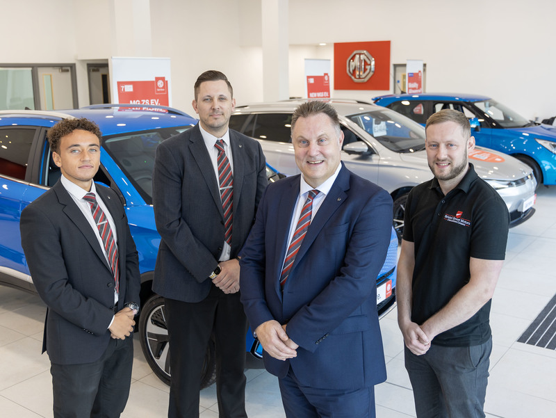 left to right James Kabia – Assistant Sales Manager Johnathan Dixon – Service Manager John Stanton – GM Shaun Coult – CMA Parts Manager