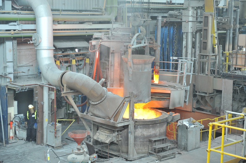  A trial melt underway at the Materials Processing Institute