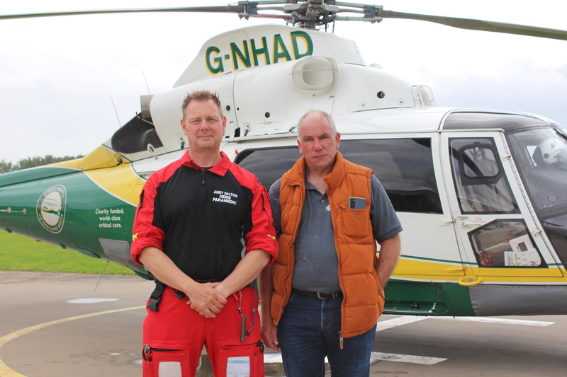 Phil Duggan with GNAAS paramedic Andy Dalton