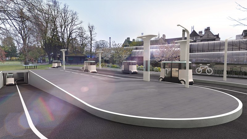 CGI of the proposed autonomous transport system 