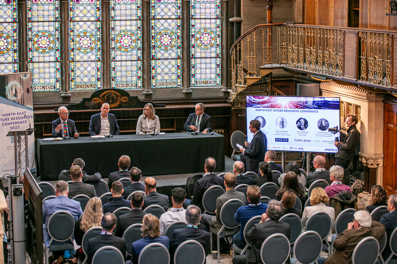 Lord Lilley (left) and the panellists discuss the Northern energy landscape and the energy transition at the North East Future Resources Conference  Editors’ Notes: