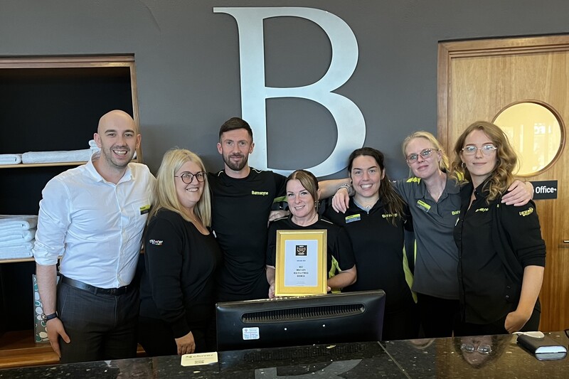 Aron Spence (general manager), Sharon Fairley (FOH Supervisor), Jason Penman (fitness manager), Michelle Kelly (fitness advisor), Aimie Anderson (senior fitness advisor), Hazel Lowe (membercare supervisor) & Emma McGregor (sales and marketing manager) wit
