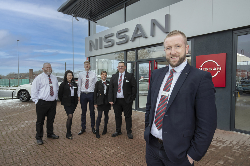 Lee Stewart, General Manager, Bristol Street Motors Stockton Nissan with colleagues 