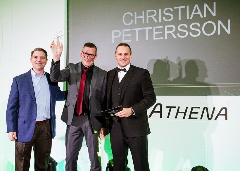  L-R: Lane Walker, CEO of Flexitallic, Christian Petterson, with his Global Silver award, and Sam Bradley, Global Director of Sales