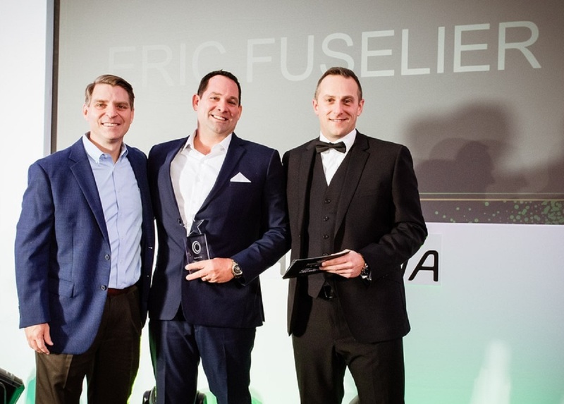 L-R: Lane Walker, CEO of Flexitallic, Eric Fuselier with his Global Gold award, and Sam Bradley, Global Director of Sales