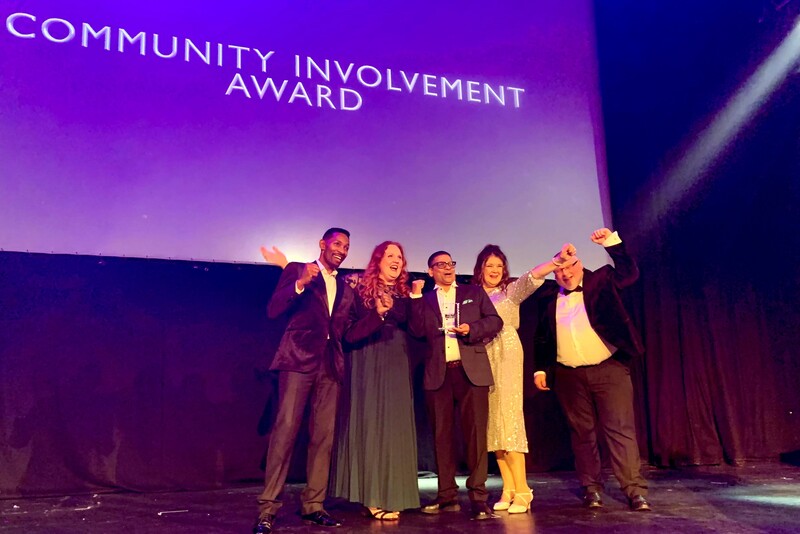 Some of the Mundy House team celebrate their award win 