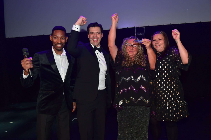 Des Coleman – Caring UK Awards Host (known as the Dancing Weatherman from ITV News Central), Tom Newitt – Marketing Manager, Larchwood Care, Clare Leonard – Appleby Home Manager, Claire Thompson – Appleby Home Administrator 
