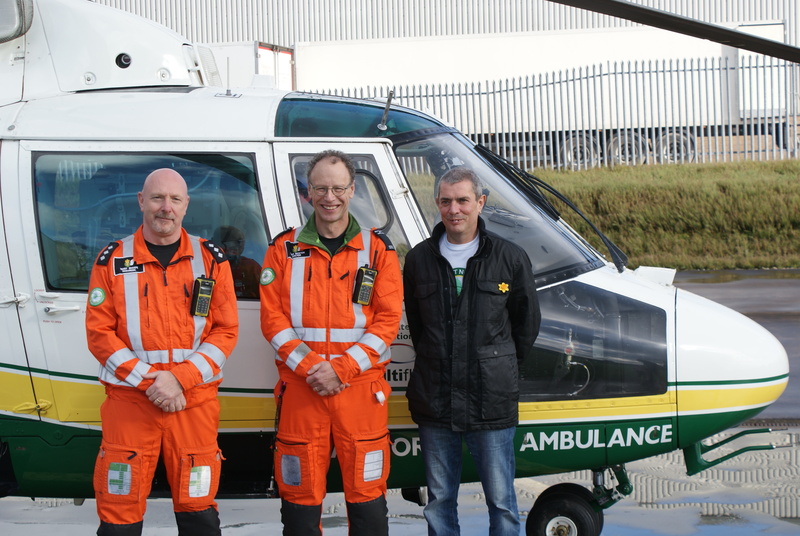 Terry Sharpe, paramedic, Dr Theo Weston and Stephen 