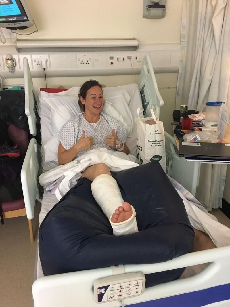 Claire Hughes in hospital 