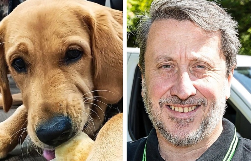 Guide Dogs trainee Ralph and Craig Fletcher of Ovenu Stourbridge