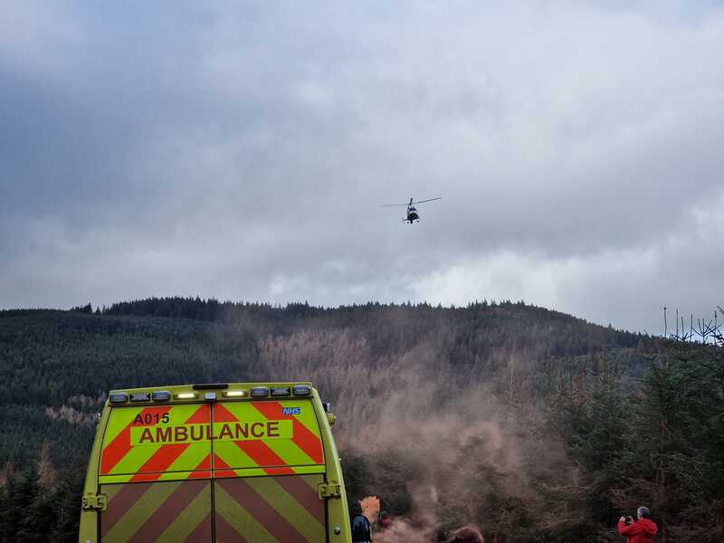 GNAAS helicopter flying to the scene 