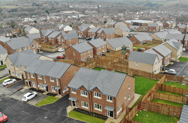 Homes on Whitebeam Gardens. The final completed homes at Hummersea Hills to be handed over to Beyond Housing are in the foreground