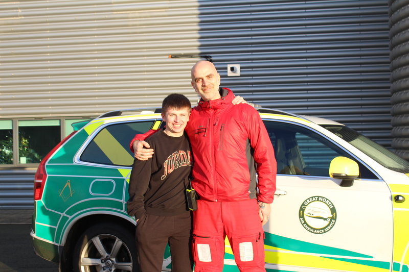 Corey Russell and paramedic Ian Grey
